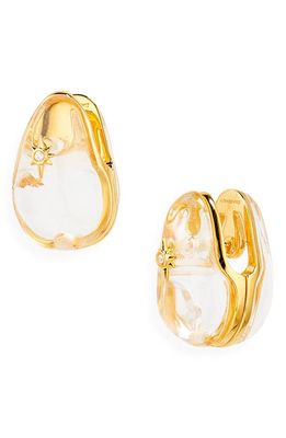 Zimmermann Crystal Pebble Earrings in Gold/Transparent Quartz