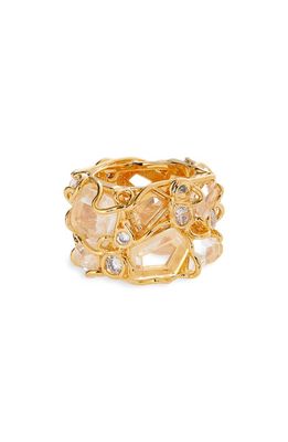 Zimmermann Crystal Swirl Ring in Gold/Transparent Quartz