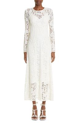 Zimmermann Devi Long Sleeve Cotton Blend Lace Dress in Cream