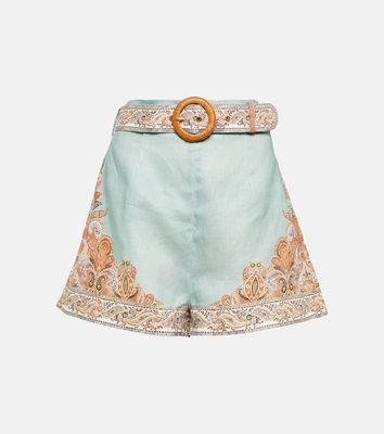 Zimmermann Devi paisley linen shorts