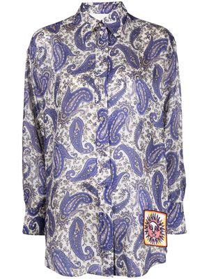 ZIMMERMANN Devi paisley-print silk shirt - Neutrals