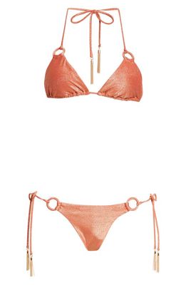 Zimmermann Devi Shimmer Two-Piece Swimsuit in Coral