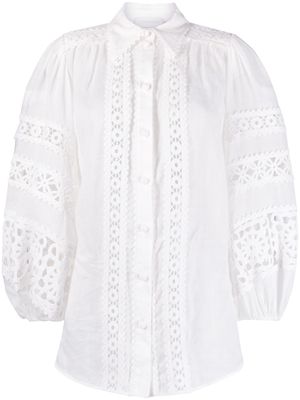 ZIMMERMANN Devi spliced billow blouse - White