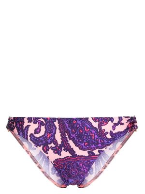 ZIMMERMANN Fantasia paisley-print bikini bottoms - Purple