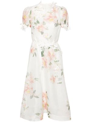 ZIMMERMANN floral-appliqué dress - Neutrals