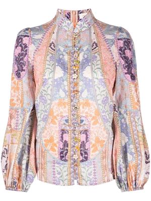 ZIMMERMANN floral-print long-sleeve blouse - Neutrals