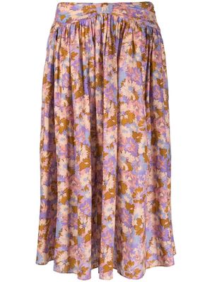 ZIMMERMANN floral-print midi skirt - Purple
