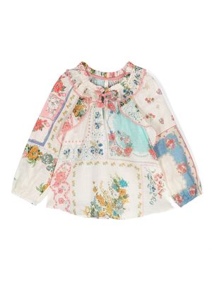 ZIMMERMANN floral-print ruffle-detail blouse - Neutrals