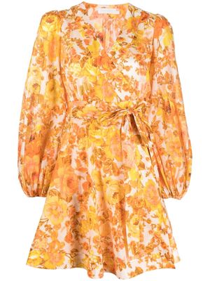 ZIMMERMANN floral-print wrap dress - Orange