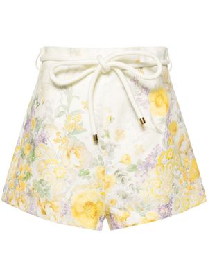 ZIMMERMANN Harmony floral-print linen shorts - Neutrals