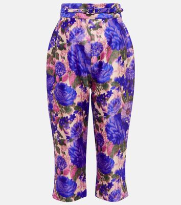 Zimmermann High Tide floral high-rise cropped pants