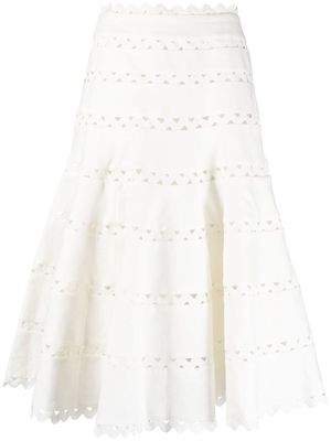 ZIMMERMANN high-waisted flared midi skirt - White