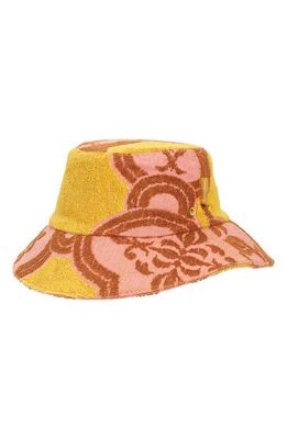 Zimmermann Jacquard Cotton Terry Bucket Hat in Pink/Yellow