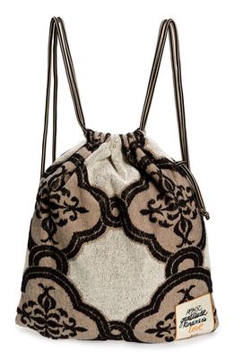 Zimmermann Jacquard Terry Cloth Backpack in Cream/Black