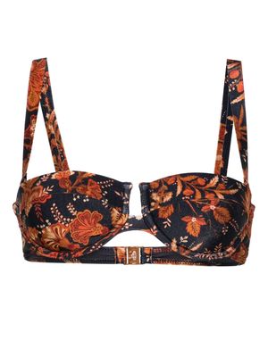 ZIMMERMANN Junie floral-print balconette bra - Blue