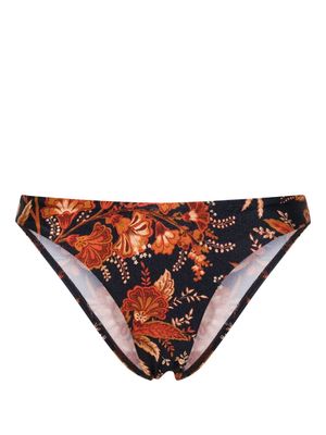 ZIMMERMANN Junie floral-print bikini bottom - Blue