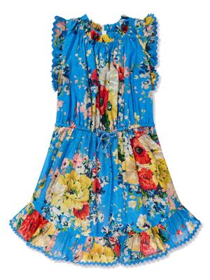 ZIMMERMANN Kids Alight floral cotton dress - Blue