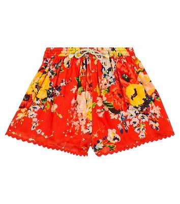 Zimmermann Kids Alight floral cotton shorts