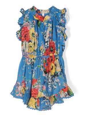 ZIMMERMANN Kids Alight floral-print cotton dress - Blue