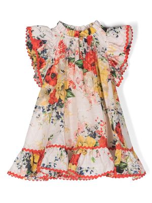 ZIMMERMANN Kids Alight floral-print cotton dress - Neutrals