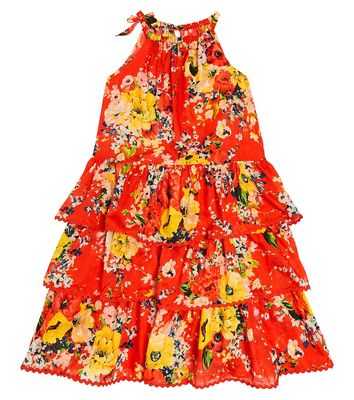 Zimmermann Kids Alight tiered floral cotton dress