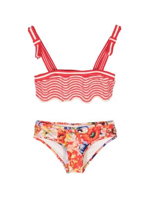 ZIMMERMANN Kids Alight Wave bikini set - Red