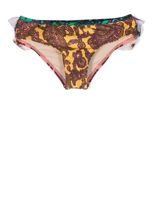 ZIMMERMANN Kids all-over paisley-print bikini bottoms - Yellow