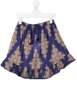 ZIMMERMANN Kids Anneke patterned flounce skirt - Blue