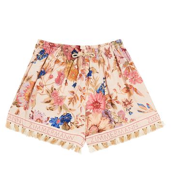 Zimmermann Kids August floral cotton shorts