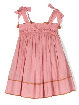 ZIMMERMANN Kids Clover bow-detail smocked dress - Pink