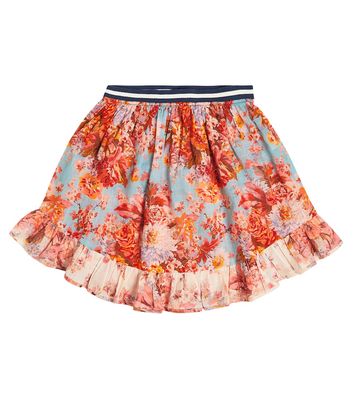 Zimmermann Kids Devi floral cotton skirt