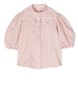 ZIMMERMANN Kids embroidered puff-sleeve blouse - Pink