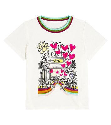 Zimmermann Kids Halcyon printed linen and cotton T-shirt