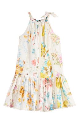 Zimmermann Kids' Halcyon Spliced Floral Print Halter Neck Dress