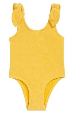 Zimmermann Kids' Jeannie Terry Cloth One-Piece Swimsuit in Mustard