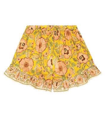 Zimmermann Kids Junie floral cotton shorts