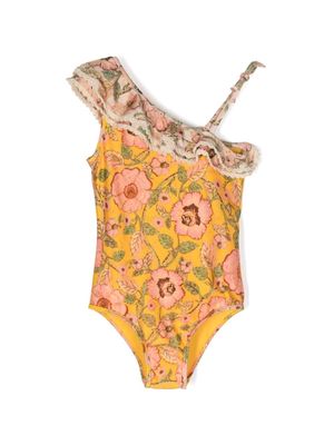 ZIMMERMANN Kids Junie floral-print swimsuit - Orange