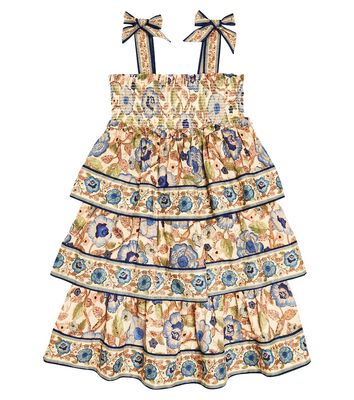 Zimmermann Kids Junie floral shirred cotton dress