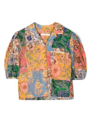 ZIMMERMANN Kids Junie patchwork-print cotton shirt - Multicolour