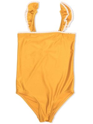 ZIMMERMANN Kids lace-detail swimsuit - Orange
