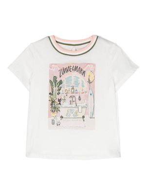 ZIMMERMANN Kids Ottie illustration style-print T-shirt - White