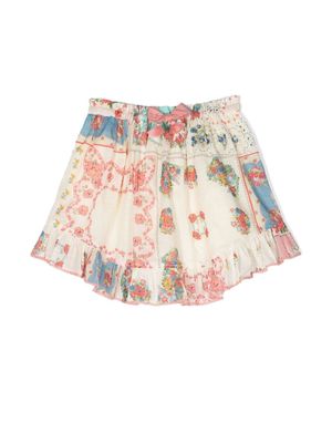 ZIMMERMANN Kids patchwork-detail skirt - Neutrals
