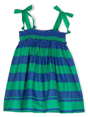ZIMMERMANN Kids smocked stripe-print dress - Blue