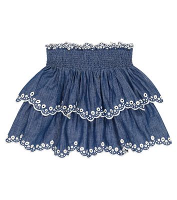 Zimmermann Kids Tiggy Scallop denim skirt