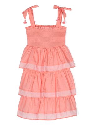 ZIMMERMANN Kids Tiggy shirred tiered maxi dress - Pink