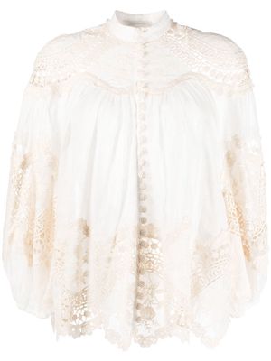 ZIMMERMANN lace-panel blouse - Neutrals