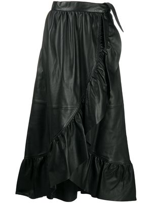 ZIMMERMANN Ladybeetle leather wrap skirt - Black