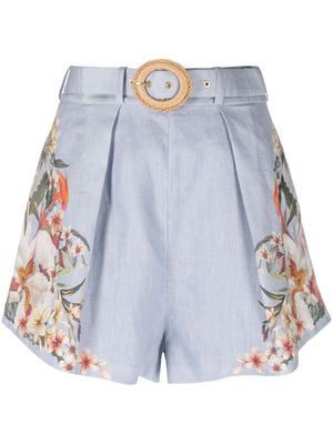 ZIMMERMANN Lexi floral-print shorts - Blue