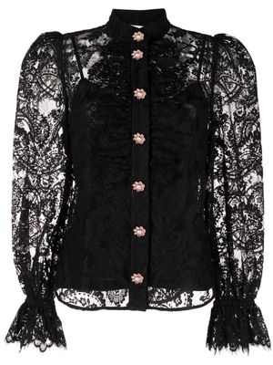 ZIMMERMANN Luminosity floral-lace blouse - Black