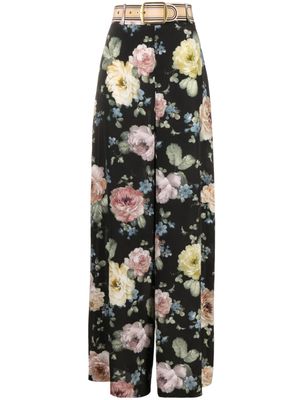 ZIMMERMANN Luminosity floral-print silk trousers - Black